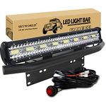 SKYWORLD 23 inch 480W Led Light Bar with 12V Toggle switch Wiring kit, Offroad Driving Fog Lightbar with Bull Bar License Plate Mounting Bracket for Car Off road Truck SUV UTE ATV 4x4