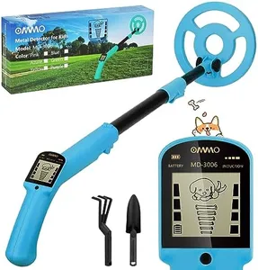 OMMO Metal Detector, Adjustable 27.5”-37.8” Metal Detector for Kids with Intuitive LCD Display, Lightweight Kids Metal Detectors with 6” Search Coil for Exploration Hiking