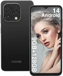 DOOGEE N55 Android 14 Cell Phone(2024), 9GB RAM+128GB ROM/1TB Android Phone, 90Hz 6.56" HD+ Waterdrop Screen, 5150mAh, Octa Core, 13MP+8MP, 4G Dual SIM,Face Unlock,Widevine L1,OTG, T-Mobile(Black)