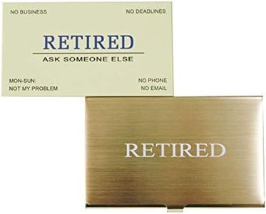 RXBC2011 Retired Business Cards Funny Retirement Gift (Pack of 50/with Gold Stainless Steel Case) for Retired Men, Women, Coworkers, Employees, Boss, Friend, Colleague