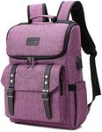 YALUNDISI Vintage Backpack Travel Laptop Backpack with usb Charging Port for Women & Men School College Students Backpack Fits 15.6 Inch Laptop Purple, Purple, 15.6 inch, College