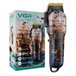 VGR V-689 Professional Salon Series Hair Clipper/Hair Trimmer for Men with LED display, Runtime 180 min with 4 Cutting Guide comb (Multicolor)