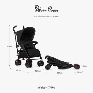 Silver Cross Pop 2 Stroller – Lightweight Compact Pushchair