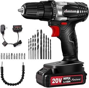 AVID POWER 20V MAX Lithium lon Cordless Drill, Power Drill Set with 3/8-Inch Keyless Chuck, Variable Speed, 16 Position and 22pcs Drill Bits (Black)