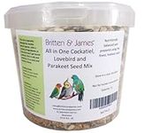 Britten & James Best All in One Seed Mix for Cockatiels Lovebirds & Parakeets 2L Tub (1.6kg). The best all in one mix. Nutritionally balanced. Prepared using the finest seed