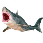 Gemini&Genius Megalodon Toys, Shark Figurine, Great White Shark Action Figure, Swimming and Bath Marine Animal Toys, Gift Toys or Cake Topper for Kids