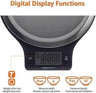 Amazon Basics Digital Kitchen Scale – LCD Display, Stainless Steel