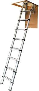 YOUNGMAN 301001 Telescopic Loft Ladder Aluminium 2.9 Metres / 9.51 Feet, Silver, 86.8 x 47.8 x 12.6 cm