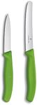 Victorinox Swiss Classic Paring Knife Set - Includes Exceptional Paring Knife & Utility Knife - Kitchen Knives for Home Essentials - Green Handles, 2-Piece Set