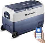 AAOBOSI Car Fridge 50L, Camping Fridge Dual Zone with Wireless Connection, -20°C-20°C Portable Freezer 12/24V DC and 100-240V AC for Campervan, Driving, Travel, RV, Outdoor, Picnic