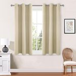 Hiasan Blackout Curtains for Bedroom Thermal Insulated and Privacy Protection Room Darkening Window Curtains, 38 x 54 Inches Length, Light Beige, 2 Drape Panels