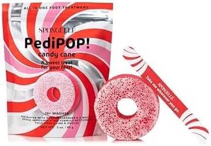 Spongellé Candy Cane Holiday PediPOP! Pedi Buffer & Nail File | All-in-One Pedicure Treatment | Exfoliates, Softens & Cleanses | 30+ Washes | Vegan & Cruelty-Free