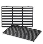 Weber Porcelain-Enameled Cooking Grates for Genesis 300 Series Gas Grill, 3 Burner BBQ (7524) , Black