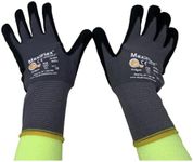ATG 3 Pack MaxiFlex Endurance 34-844 Seamless Knit Nylon Work Glove with Nitrile Coated Grip on Palm & Fingers, Sizes Small to X-Large (Extra Large), Gray, Model Number: 34-844 - XLARGE - 3/PACK