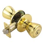 Design House 782755 Tulip 2-Way Latch Entry Door Knob, Adjustable Backset, Polished Brass Finish