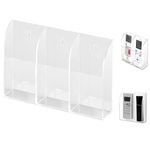 Remote Control Holder, Acrylic Wall Mounted Remote Control Holder Organizer Storage Box, Wall Remote Holder Air Condition TV Remote Organizer Storage Box Wall Mount Organizer Case (3 Compartments)