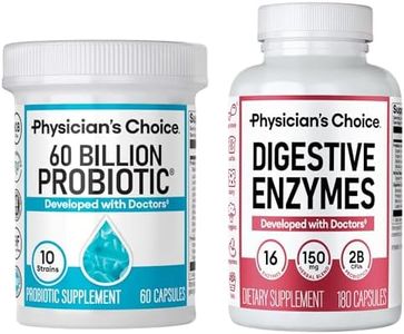 Physician's CHOICE Advanced Gut Health Bundle: 60 Billion Probiotic 60ct + Digestive Enzymes 180ct w/Lactase+ Digestive, Gut, Immune Health Supports Occasional Constipation, Diarrhea, Gas, Bloating
