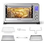 TOSHIBA AC25CEW-SS Large 6-Slice Convection Toaster Oven Countertop, 10-In-One with Toast, Pizza and Rotisserie, 1500W, Stainless Steel, Includes 6 Accessories