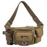 Piscifun Fishing Bag Portable Outdoor Fishing Tackle Bags Multiple Waist Bag Multi Functional Fanny Pack (Color Khaki) …