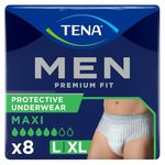 TENA Men Premium Fit Protective Underwear Level 4 - Large (12 Packs of 8)