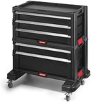 Keter 2+3 Drawers Plastic Slide Tool Box, Black