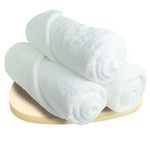 HEELIUM Bamboo Bath Towel | Ultra Absorbent | 3X Softer Than Cotton Towels | 140 x 70 cm - 600 GSM | Pack of 3 - White