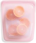 Stasher Silicone Reusable Storage Bag, Half Gallon Bag, Reusable Freezer Bags, Microwave, Dishwasher, Oven Safe, Sous Vide, Premium Lunch Container, Eco Friendly, Food Storage Bags, 64 oz, Pink