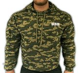 bebak Mens Gym Hoodie | Pullover Hoody Clothing for Men Bodybuilding Top Arnold Schwarzenegger Inspired Sweatshirt T Shirt M L XL 2XL (Army Green Camo M)