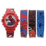 Spiderman Boys Flashing Lights Watch w/Interchangeable Straps (SPD40099AC)