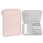 MoKo 12.9 Inch Tablet Sleeve Bag, Compatible with iPad Pro 12.9 M2 2022/2021/2020/2018/Pro 12.9 2017, Surface Laptop Go 12.4", Galaxy Tab S8+ 12.4", Waterproof Bag Carrying Case with Pocket, Pink