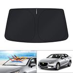 KUST Custom Fit Windshield Sun Shade for Mazda 3 2014 2015 2016 2017 2018 Mazda3 Accessories Hatchback/Sedan Sunshade Foldable Sun Visor Protector Blocks UV Rays Keep Your Car Cooler