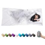 Browint Silk Sleeping Bag Liner, Silk Sleep Sack, Extra Wide 87"x43" & 87“x34”, Lightweight Travel Sheet for Hotels, Envelop Style 73“x34”, Hooded Mummy 87“x34”, More Colors, Reinforced Gussets