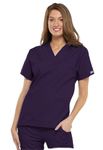 Cherokee Women - Woman Scrub Top Originals - Medical Clothing - With Pockets - V-Neck - WWE4700 - Eggplant - L