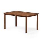 Furinno Hardwood Outdoor, Dining Table with Umbrella Hole, Wood, Natural, 149.86 (W) x 73.91 (H) x 90.17 (D) cm