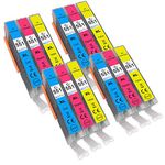 Go Inks 4 C/M/Y Set of 3 Ink Cartridges to replce CLI-551 Compatible/non-OEM for PIXMA Printers (12 Pack)