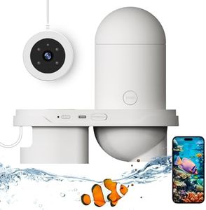 Automatic Fish Feeder with 2.5K HD Camera,WiFi/App Control, Smart Auto Fish Feeder for Vacation with Timer,2.4G Precision Feeding，Visual Monitor for Betta Tanks and Aquarium