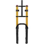 ZFF 20 Inch Bike Fat Fork 4.0" Tire Air Suspension Fork Double Shoulder 1-1/8" Disc Brake QR 135mm Travel 110mm Adjustable Rebound For Snow Beach XC MTB Bicycle 2880g (Color : Gold, Size : 20")