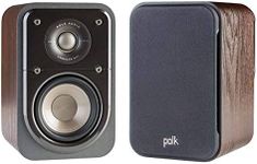 Polk Audio Signature Series S10 American Hi-Fi Home Theater Compact Satellite Surround Speaker - Pair (Classic Brown Walnut), Classic Walnut