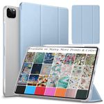 DuraSafe Cases for iPad PRO 12.9 Inch 2018 3rd Generation [ Pro 12.9 3 ] MTHN2HN/A MTHU2HN/A MTEL2HN/A MTEM2HN/A Slim Lightweight Protective PC Dual Angle Stand Cover - Light Blue