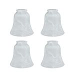 Aspen Creative 23030-4 Transitional Alabaster Bell Shape Ceiling Fan Glass Shade 2-1/8" Fitter, 4-5/8" D x 4-5/8"H, 4 Pack