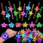 24Pcs Light Up Fidget Spinner Bracelets Bulk Toy, LED Bracelets Party Favors for Kids 4-8, Party Goodie Bag Fillers Treat Stuffers Classroom Prizes Christmas Halloween Return Gifts for Kids