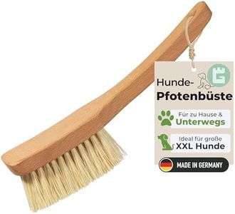 Grünschloss Pfotenbürste Hund XXL Haustier Pfotenreiniger für Hunde groß (Made in Germany) Hundepfoten Reiniger Bürste Holz aus Buche (3,5cm extra lange Borsten) - Hunde Hygiene & Sauberkeit