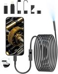 Endoscope Inspection Camera, 1920P HD Endoscope Camera with 8 Adjustable LED Light, 7.9mm IP67 Waterproof Tube Sink Pipe Drain Cameras, 16.4ft Snake Borescope for iPhone, Android, iPad,gadgets for men