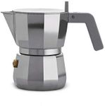 Alessi Moka Espresso Coffee Maker, 1 Cup, Grey