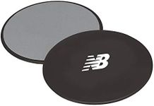 New Balance Sliding Core Discs Workout Sliders - Fitness Ab Sliders Dual-Sided Pads (Carpet/Hardwood Floor) | Home Ab Exercise Equipment for Women, Men, Black/Grey