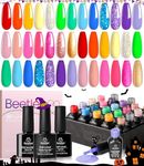 Beetles Gel Nail Polish Set 20 Colors Neon Nail Polish Glitter Bright Rainbow Collection Sparkle Pastel Pink Red Green Blue Gel 3Pcs Base Top Coat UV Gel Rainbow Nails Summer