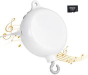 HLEEDUO Crib Mobile Motor Built in SD Card, White Baby Mobile Rotary Music Box with Rotating Hook，0-100 Volume Control,Baby Mobile Music Box Spinner Portable Sound Machine