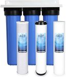 PERCOLA 3-Stage Whole House Water Filtration System, with 5 Micron 20" x 4.5" Sediment, UDF granular Carbon and CTO Carbon Block Filters, Reduces Chlorine, Sediment, Taste, Odor, 100,000 gallons
