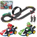 Carrera GO!!! 62491 Mario Kart Electric Powered Slot Car Racing Kids Toy Race Track Set Includes 2 Hand Controllers Featuring Mario Versus Luigi in 1:43 Scale