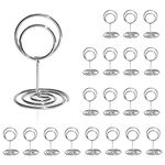 Ronteda Table Number Holders 20Pcs - 2 Inch Mini Table Number Stands Short Place Card Holder for Wedding Reception Party Graduation Restaurant Office Home Photo Picture Memo Display (Silver)